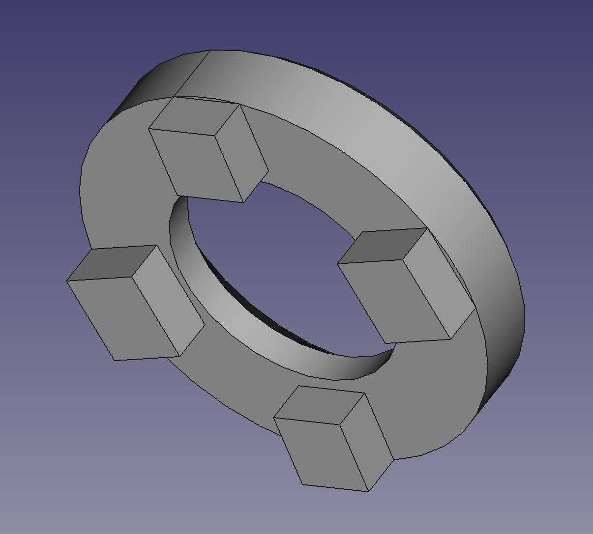 A spacer bushing for the LED, a disk with stabilizing legs